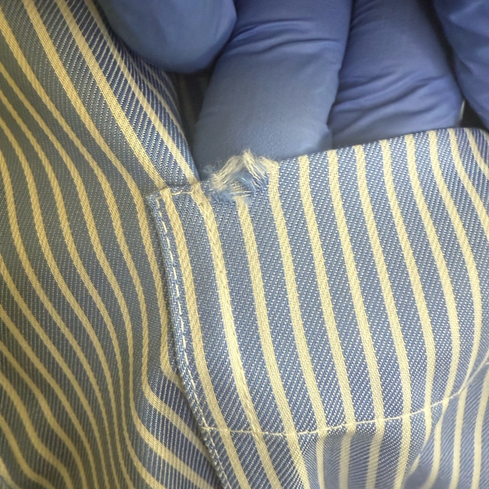 Lauren Ralph Lauren Men's Non-Iron Blue & White Striped Dress Shirt 100% Cotton - Picture 5 of 9